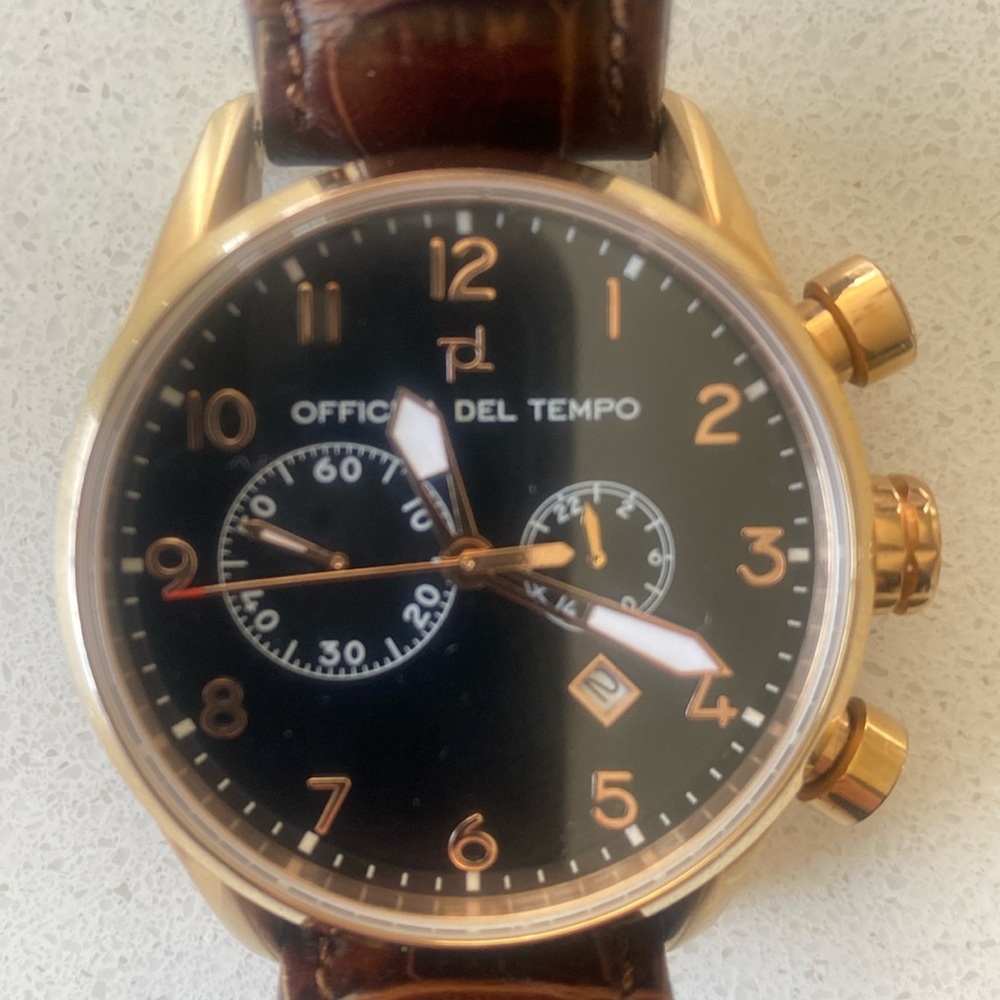 Officina Del Tempo Rose Gold-tone Stainless Steel Chronograph Watch